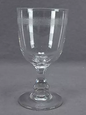 Buy Antique American / Bohemian Engraved Diamond Band Water Goblet C.1860-1890s • 47.95£