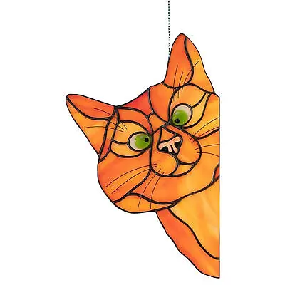 Buy Stained Glass Cat Art Multicolor Cat Decoration Pendant Window Hanging Ornament • 12.61£