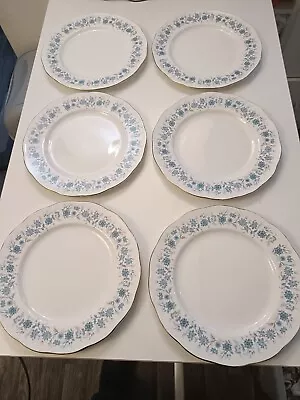 Buy Colclough Braganza Blue Flower Dinner Plates X 6 • 9.95£