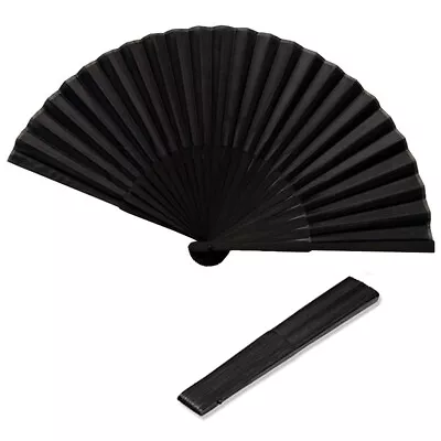 Buy Hand Solid Fan Held Portable Spanish Dances Fabric Folding Party Wedding Gift • 4.99£