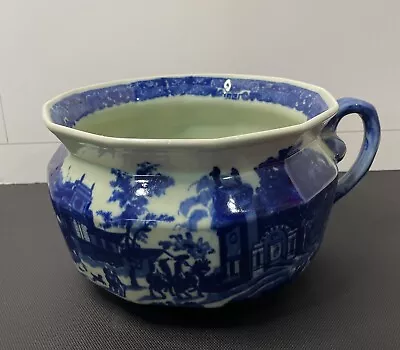 Buy Vintage Victoria Ware Ironstone Chamber Pot Flow Blue Town Scene • 42.69£