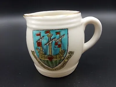 Buy Crested China - WEYMOUTH And MELCOME REGIS Crest - Jug, Moulded Rims - Arcadian. • 5.40£