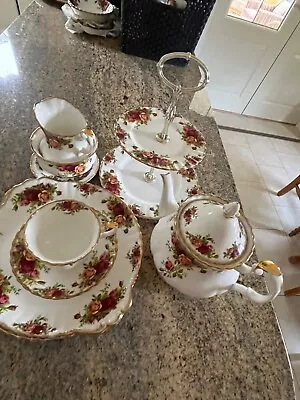 Buy Classic Old Country Roses Bone China Tea Set In  Excellent Condition • 0.99£
