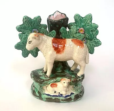Buy Antique  Staffordshire Pearlware Sheep And Lamb Spill Vase • 45£