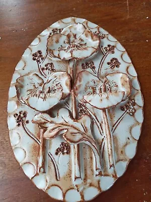 Buy Pretty Studio Pottery Handmade In Cornwall Gill Histon Poppy  Wall Art 8.5  • 22£