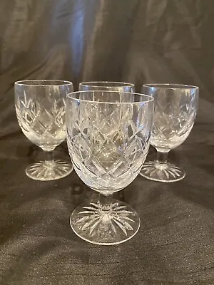 Buy Set 4 Vintage Royal Doulton Cut Crystal Wine/Water Shot Bubble Stem Glasses • 29.99£