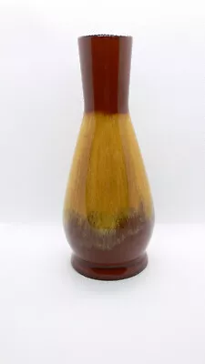 Buy Blue Mountain Pottery Bud Vase 16cm Brown/Yellow Drip Glaze • 9£
