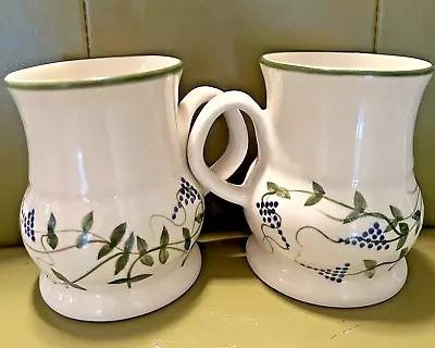 Buy Iden Pottery Rye Sussex England Grapes Dennis Townsend Cups Mugs - Set Of 2 • 23.54£