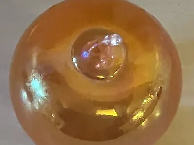 Buy Iridescent Art Glass Amber / Orange Apple Ornament 5cm | Opalescent Ditchfield? • 10£