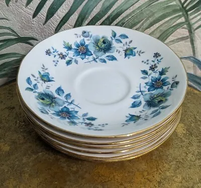 Buy 6× Vintage Rare Pattern Queen Anne China Bone Tea Cup Plates • 9.99£