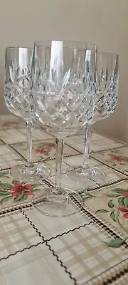 Buy 3x Edinburgh International Crystal Berkeley Cut 7 1/2  Red Wine Glasses. VGC  • 19.99£
