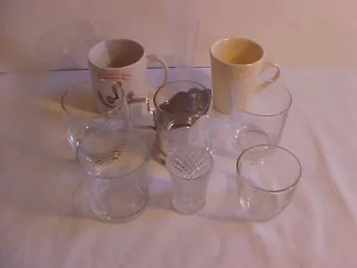 Buy 9 Assorted Glass, Pottery And Plastic Drinking Vessels (AS) • 0.99£