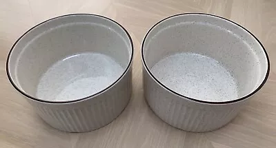 Buy 2x Vintage Poole Pottery Oven To Tableware Large Soufflé Dishes (19cm Diameter) • 13.95£
