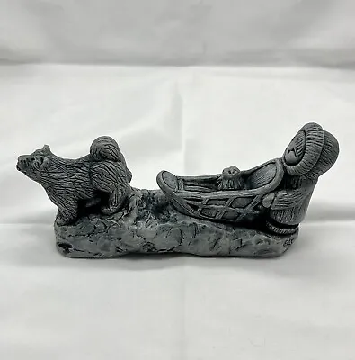 Buy Glacial Ice Age Sculpture Eskimo With Dogsled Sled For A.C.E. Alaska Vintage • 14.35£
