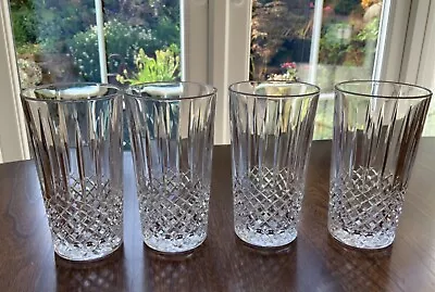 Buy Set Of 4 Crystal Cut Glass Highball Glasses EXCELLENT CONDITION • 40£