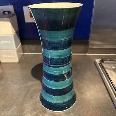 Buy Vintage Burleigh Ironstone Blue And Green Striped Vase 12” • 5.99£