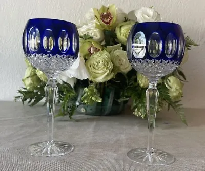 Buy Godinger Edinburgh Cut To Clear Cobalt Blu Crystal Wine/champagne Glasses Set 2  • 143.81£