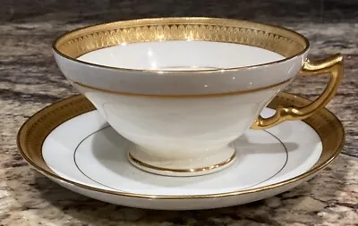 Buy Rare Minton G6285 Cup N Saucer England Rich Gold Trim Detailed Bands 2”t Stain • 30.74£