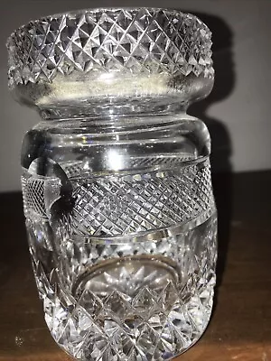 Buy Irish Clear Cut Crystal Diamonds & Ovals Condiment & Biscuit (Cookie) Jar Signed • 31.14£