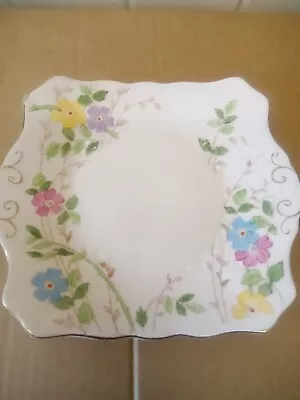 Buy Vintage Tuscan China  Floral Art Deco Sandwich/Cake Square Plate • 7.99£