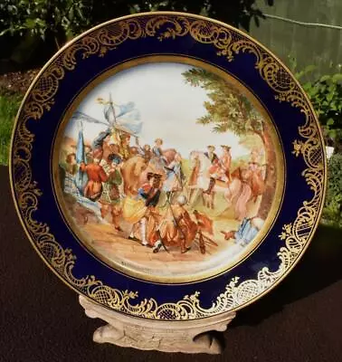 Buy Fine Antique 19thC Sevres Style Hand Painted Bataille De Fontenoy Cabinet Plate • 250£