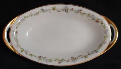 Buy Haviland & Co Limoges Blue Floral Porcelain Handled Relish Dish C. 1889 - 1931 • 14.17£