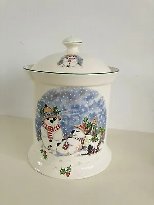 Buy Snowman Biscuit Barrel Royal Worcester Palissy Cookie Jar Winter Christmas • 17.99£