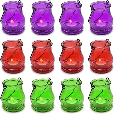 Buy Glass Candle Holders For Indoor And Outdoor Hanging Decorations Ambiance 12 Pack • 22.49£
