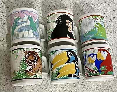 Buy Kilncraft Pottery Mugs Wwf World Wildlife Fund Birds & Animals Set Of 6 • 35£