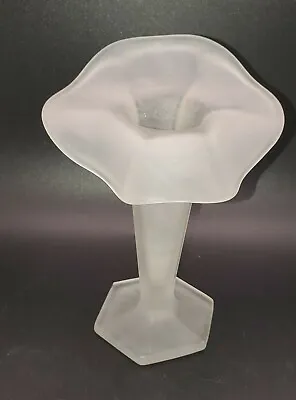 Buy Vintage WESTMORELAND Satin Frosted Glass Footed Jack In The Pulpit Vase  • 14.20£