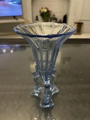 Buy Czechoslovakia ROSICE 1930's  Art Deco Blue Glass Rocket Vase • 12£
