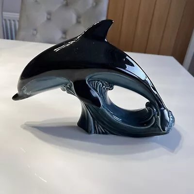 Buy Vintage Retro Poole Pottery Teal & Black Classic Leaping Dolphin Figure 11 Inche • 8£