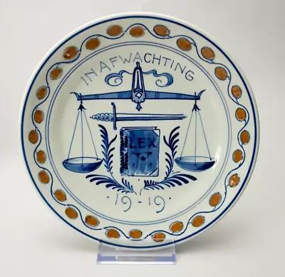 Buy Royal Delft Porceleyne Fles Plate Collectible In Afwachting 1919 WW1 • 51.93£