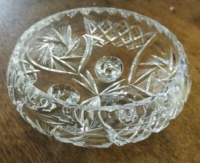 Buy Quality Crystal Cut Glass Footed Bowl ~ 6  Diameter ~ VGC (SC12) • 12.99£