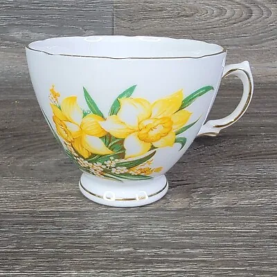 Buy Vintage Royal Vale Bone China Yellow Daffodil Flower Tea Cup 1960s England • 14.23£