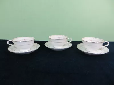 Buy Set Of 3 Noritake China Japan Fairmont Coffee Teacup Cups & Saucers 6102 8 Pcs • 10.51£