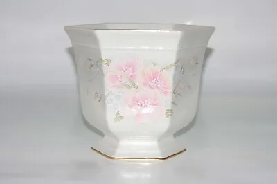 Buy Beautiful Flower Decorated ROYAL WINTON Hexagon Shaped Vase 19cm Hight & Width • 9.99£