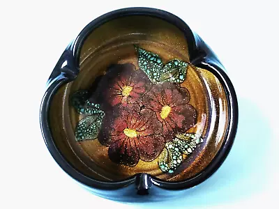 Buy  Vtg British The Guernsey Pottery Floral Round Pottery Ceramic Ashtray Key Dish  • 17.99£