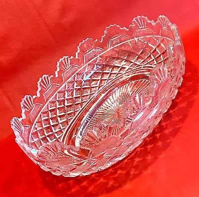 Buy RARE Waterford Crystal Cut Glass Large 14  Oval Centre Piece KENNEDY Bowl VGC • 399.99£