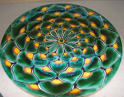 Buy Mexican Pottery 12  Plate Green, Yellow And Brown • 9.48£
