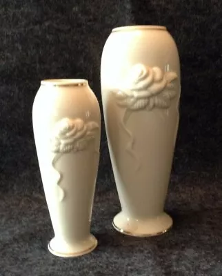 Buy Lenox Vintage Matching Bud Vases, One 7 Inches, One 5.5 Inches Ivory Colored MCM • 32.11£
