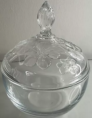 Buy Vintage Clear  Glass Candy Dish Bowl With Lid • 9.99£