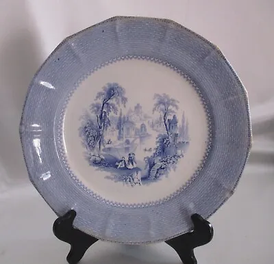 Buy J.E. (James Edwards) English Staffordshire Blue & White Hudson Pattern Plate Vtg • 21.87£