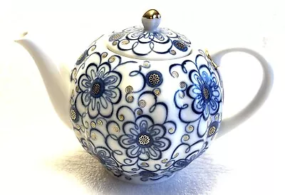 Buy Lomonosov Russia Porcelain Tulip Bindweed Tea Pot Hand Painted W/ 22 K Gold Trim • 74.83£