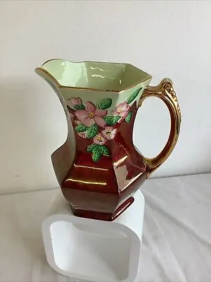 Buy Antique Vintage Maling 1950’s Cranberry Lustre 20cm Vase Jug 6576 • 13.95£