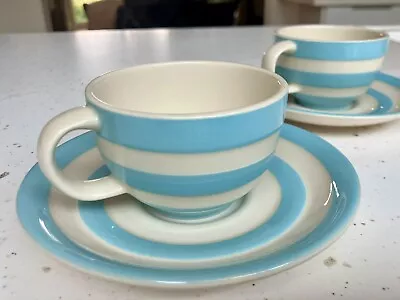 Buy 2 X Original  T G GREEN Cornishware Baby Blue Espresso Cups & Saucers New • 30£