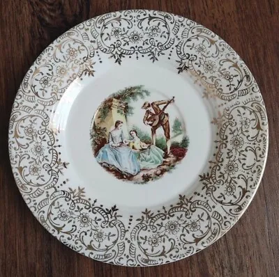 Buy Vintage AMERICAN LIMOGES TRIUMPH CHINA D'OR Serenade 22K Gold 1T-S284 6” Plate • 7.67£
