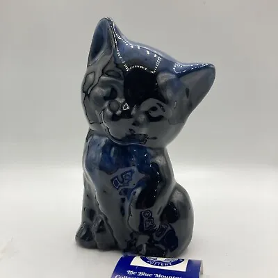 Buy Vintage Blue Mountain Pottery Kitten Cobalt Blue Glaze 5 1/2  Tall • 21.23£