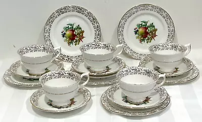 Buy Beautiful Vintage White Bone China Tea Cups Saucers Plates Fruit 17 Pieces • 35£