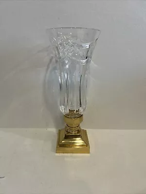 Buy Waterford Crystal Pompeii Hurricane Pilar Candle Holder With Brass Base • 118.11£